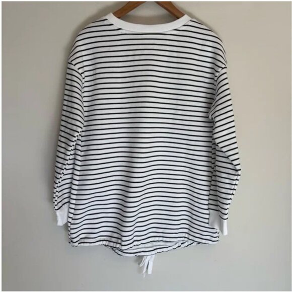 Isabel Maternity “Mama” Spellout Striped Sweatshirt – Black & White, Long Sleeve - Picture 6 of 9